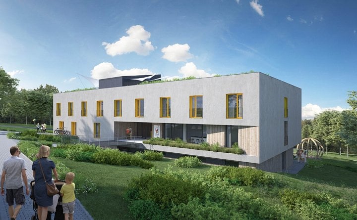 Nadační fond Dům Ronalda McDonalda je součástí celosvětové sítě charitativních organizací Ronald McDonald House Charities. Jeho posláním je pomáhat rodinám dětí se závažným dlouhodobým onemocněním. Na fotografii dům, který se začal 13. dubna 2021 stavět v Praze Motol